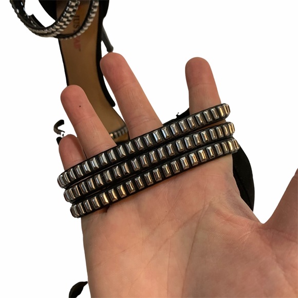 Just Fab Lilou black studded pointy toe heels women’s 7 - Picture 4 of 10